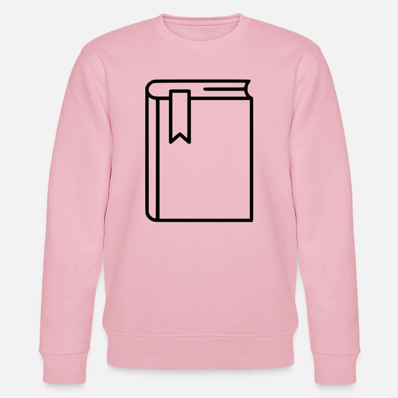 Buch Notizbuch Lesezeichen Icon - Stanley/Stella Unisex Bio-Sweatshirt CHANGER  - Hellrosa