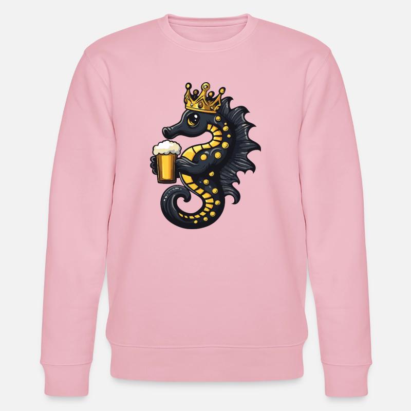 Seepferd Bier König - Stanley/Stella Unisex Bio-Sweatshirt CHANGER  - Hellrosa