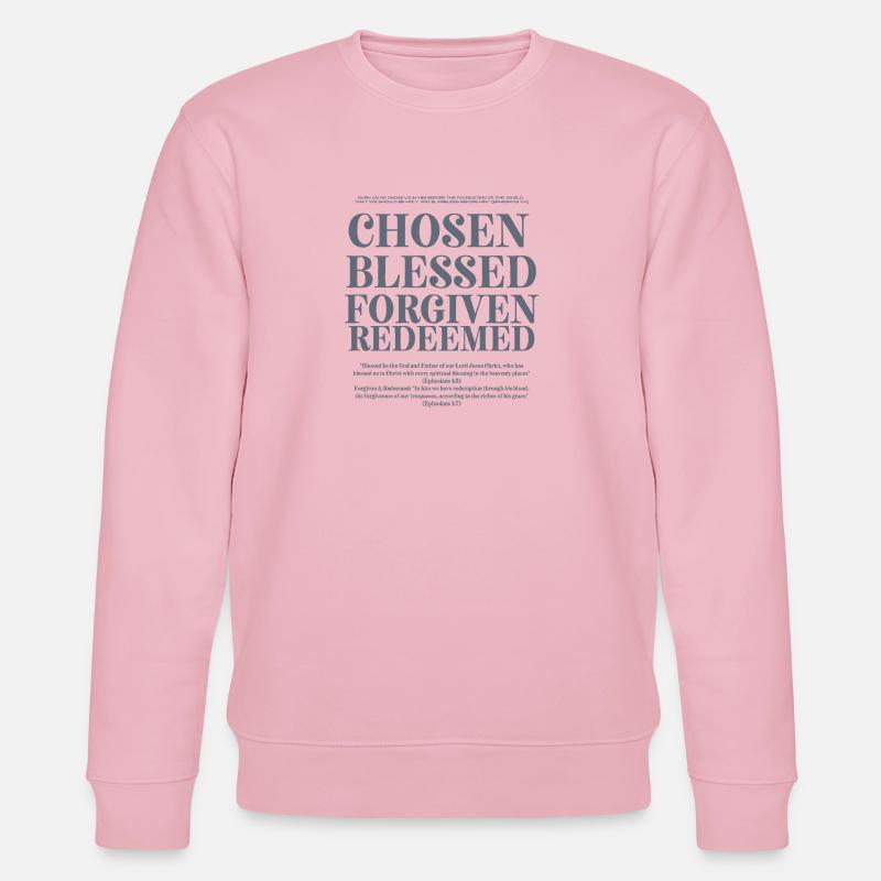 Élu Béni Pardonner Racheté - Sweat bio CHANGER Stanley/Stella Unisexe - rose pâle