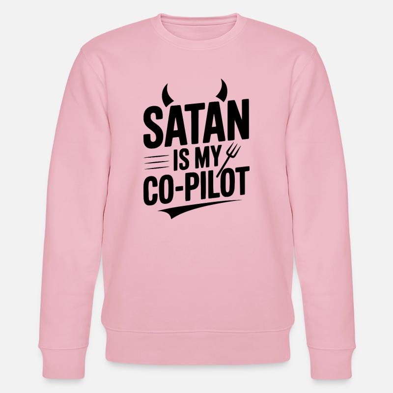 Satan ist mein Co-Pilot - Stanley/Stella Unisex Bio-Sweatshirt CHANGER  - Hellrosa