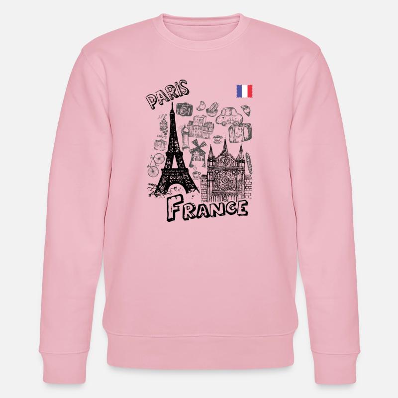 Pariser Doodle-Lebens-Skizze - Stanley/Stella Unisex Bio-Sweatshirt CHANGER - Hellrosa
