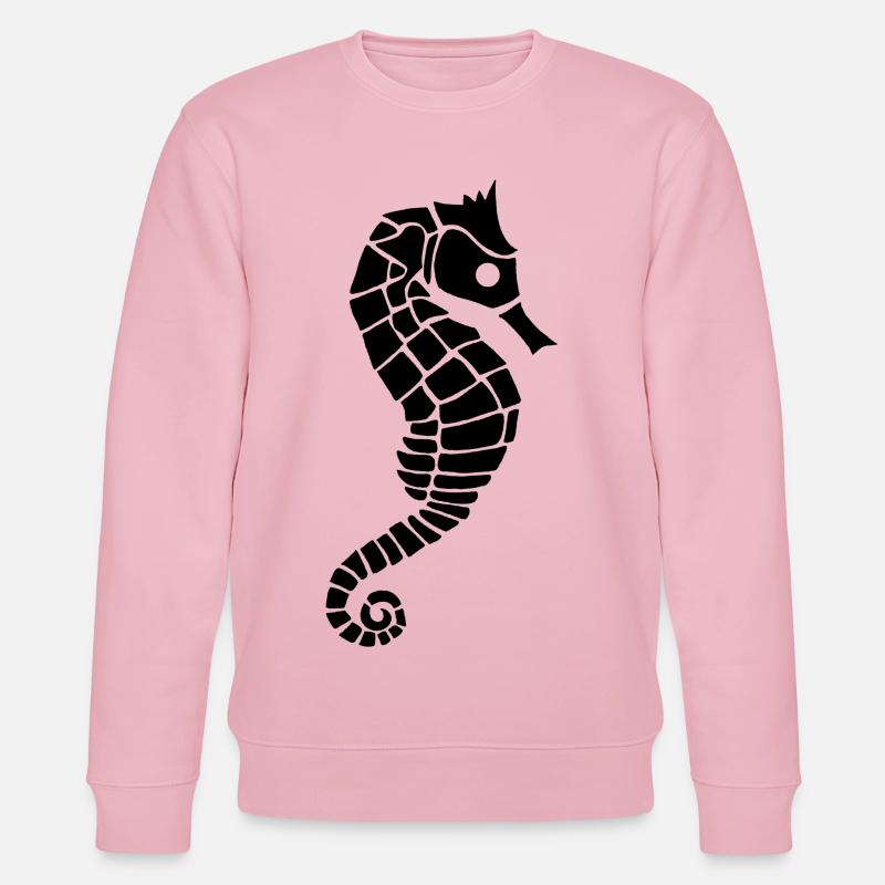 Schwarzes Seepferdchen - Stanley/Stella Unisex Bio-Sweatshirt CHANGER  - Hellrosa