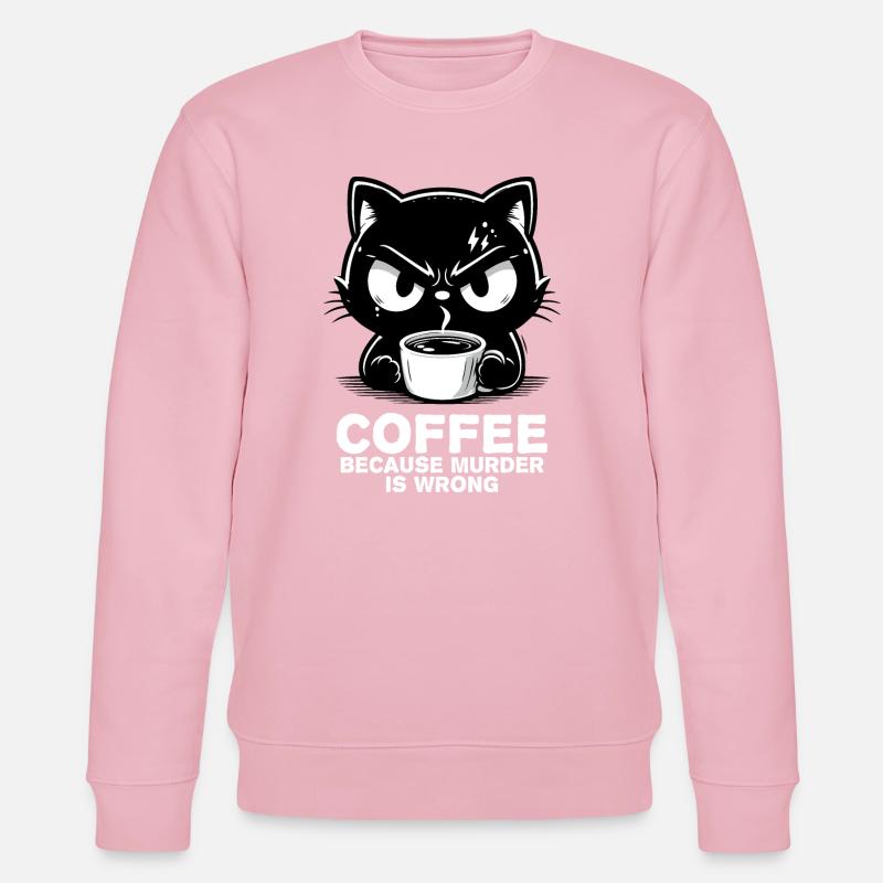 Murder is wrong (dark) - Stanley/Stella CHANGER Unisex Organic Sweatshirt - cotton pink