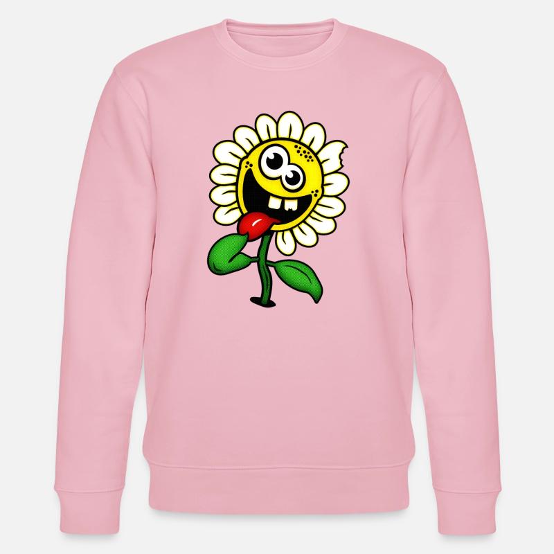 Drôle de fleur heureuse / fleur folle - Sweat bio CHANGER Stanley/Stella Unisexe - rose pâle