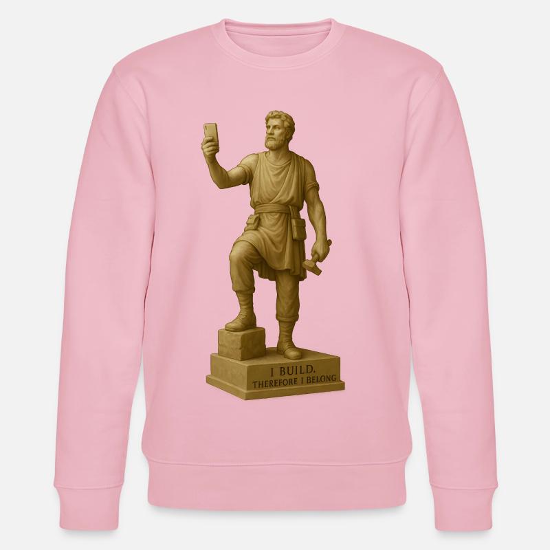 Antike Philosophen Skulptur mit Zitat - Stanley/Stella Unisex Bio-Sweatshirt CHANGER  - Hellrosa