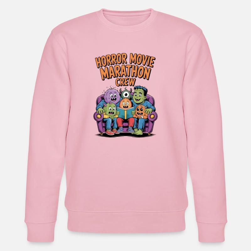 Die Crew eines Horrorfilm-Marathons - Stanley/Stella Unisex Bio-Sweatshirt CHANGER - Hellrosa