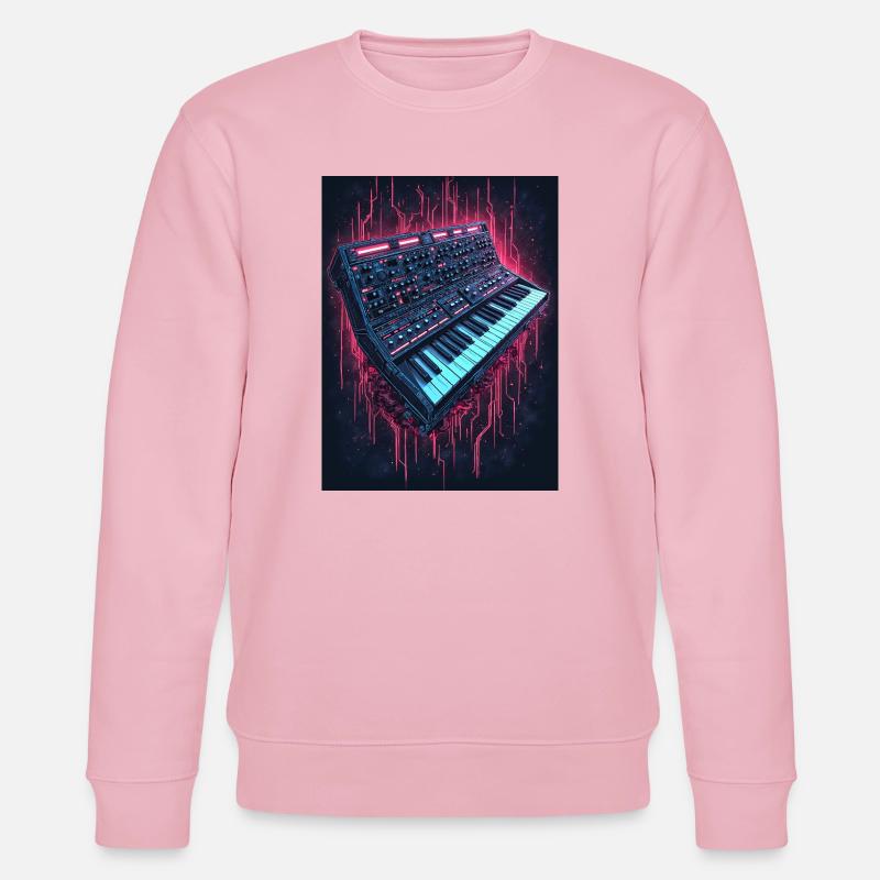 Neon Synthesizer Musikdesign - Stanley/Stella Unisex Bio-Sweatshirt CHANGER  - Hellrosa