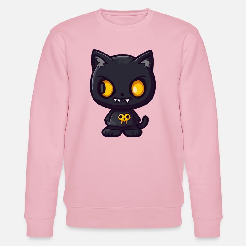 Katze Halloween Lustig Comic - Stanley/Stella Unisex Bio-Sweatshirt CHANGER  - Hellrosa
