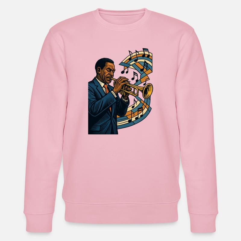 Trompeter Jazz Bebop Groove Poster Geschenk - Stanley/Stella Unisex Bio-Sweatshirt CHANGER  - Hellrosa