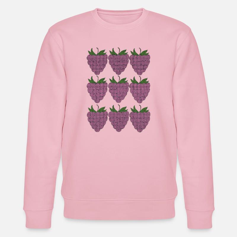 raspberry pattern textile - Stanley/Stella CHANGER Unisex Organic Sweatshirt - cotton pink