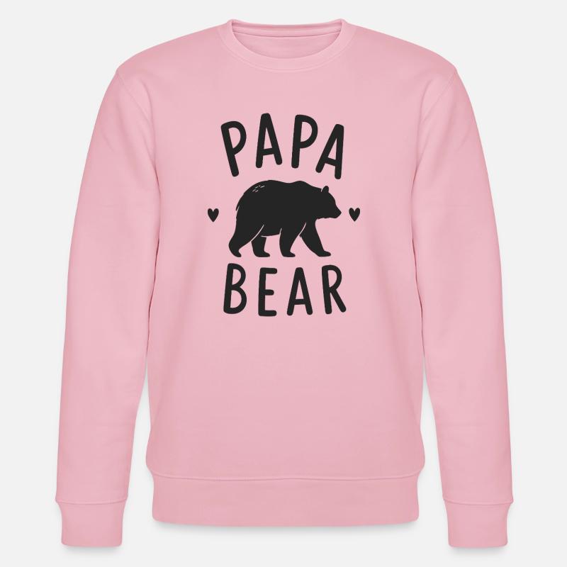 Papa Bear Herz Motiv - Stanley/Stella Unisex Bio-Sweatshirt CHANGER  - Hellrosa
