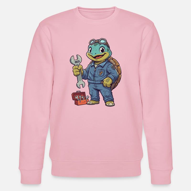Turtle Mechanic Hero - Stanley/Stella CHANGER Unisex Organic Sweatshirt - cotton pink