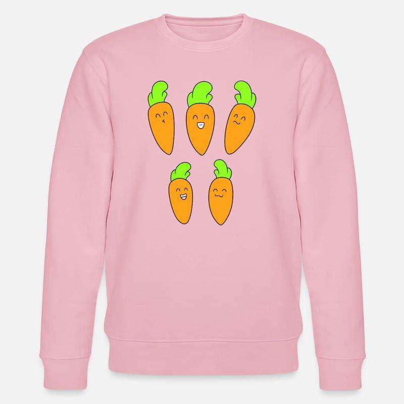 Süßes Karottengesicht - Stanley/Stella Unisex Bio-Sweatshirt CHANGER  - Hellrosa