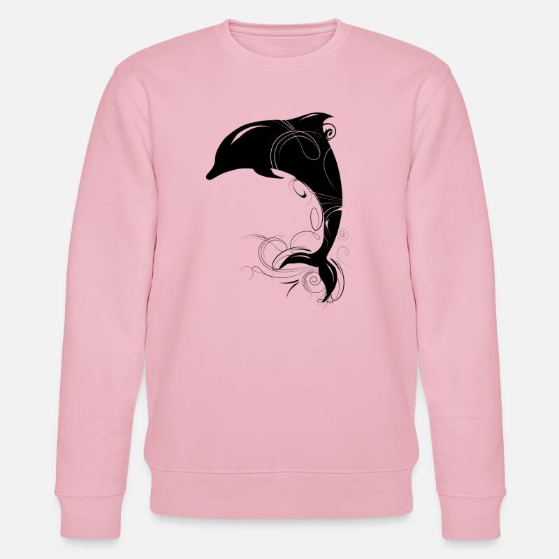 springender Delfin - Stanley/Stella Unisex Bio-Sweatshirt CHANGER  - Hellrosa