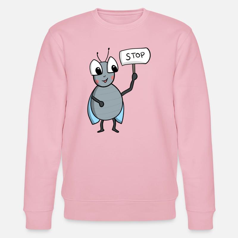Fliege mit STOP Schild - Stanley/Stella Unisex Bio-Sweatshirt CHANGER  - Hellrosa
