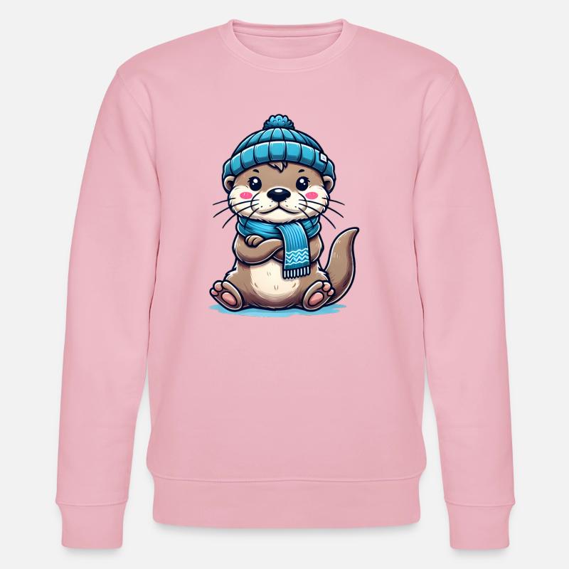 Süßer Otter - Stanley/Stella Unisex Bio-Sweatshirt CHANGER  - Hellrosa