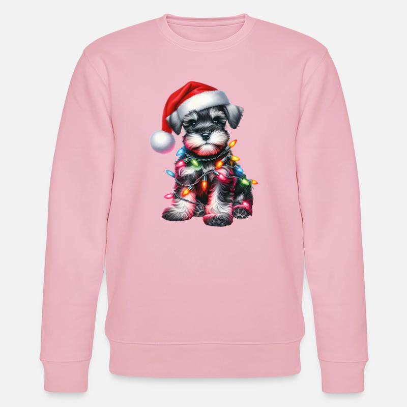 Weihnachts Schnauzer - Stanley/Stella Unisex Bio-Sweatshirt CHANGER  - Hellrosa
