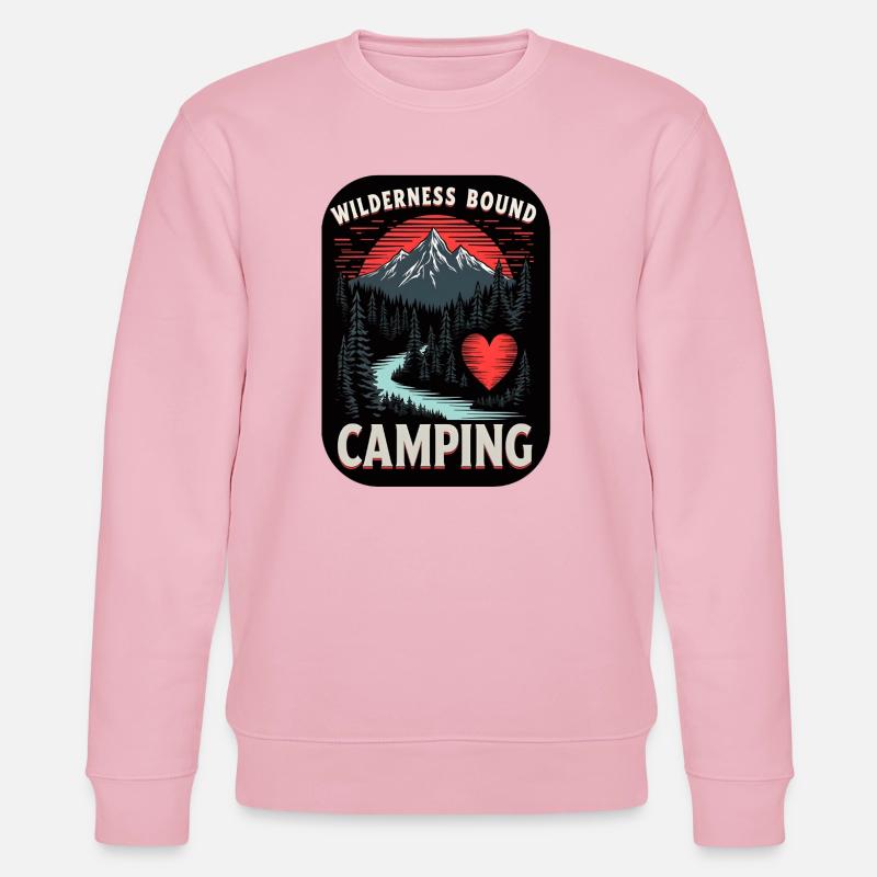 Wilderness Bound Camping Herz - Stanley/Stella Unisex Bio-Sweatshirt CHANGER  - Hellrosa