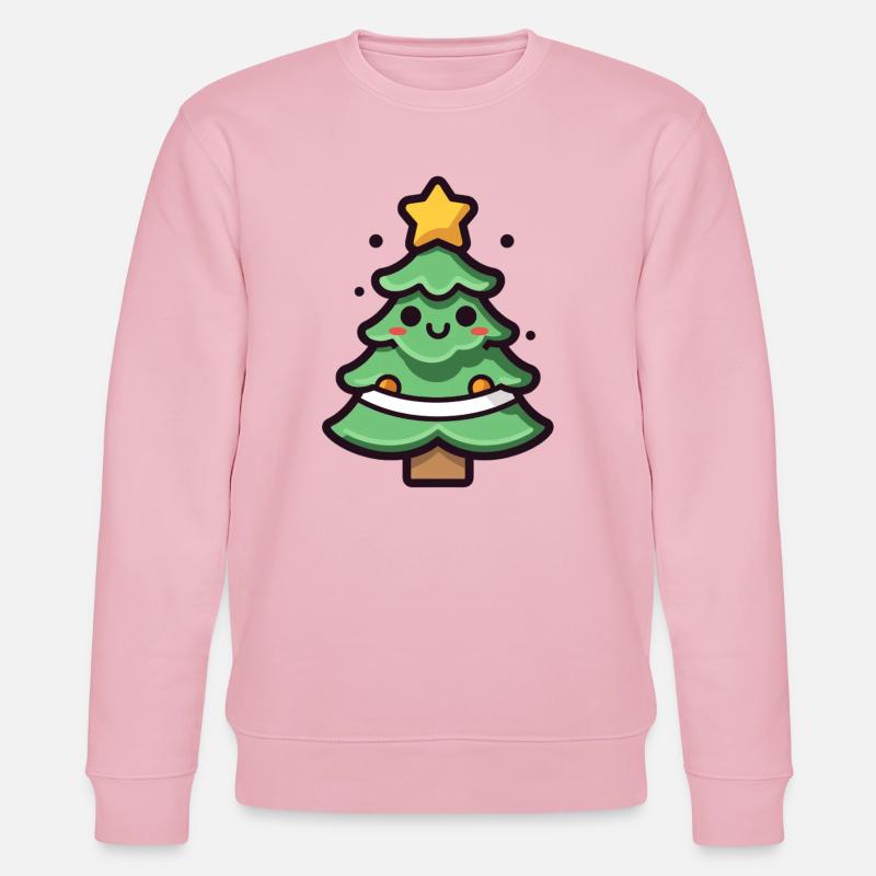 Kawaii Weihnachtsbaum Illustration - Stanley/Stella Unisex Bio-Sweatshirt CHANGER - Hellrosa