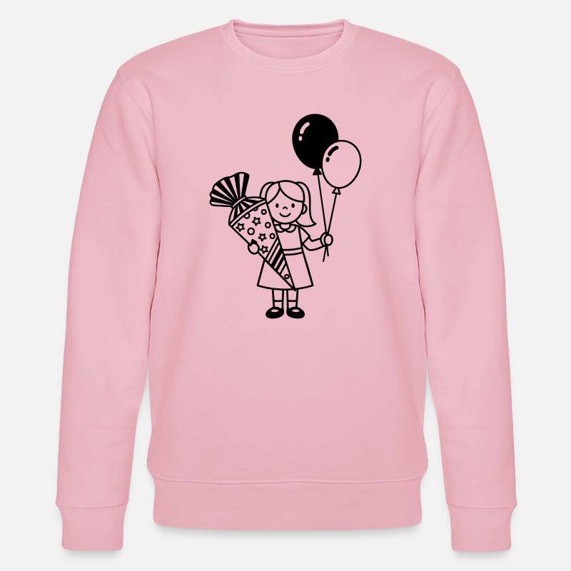 Einschulung Mädchen mit Schultüte - Stanley/Stella Unisex Bio-Sweatshirt CHANGER  - Hellrosa