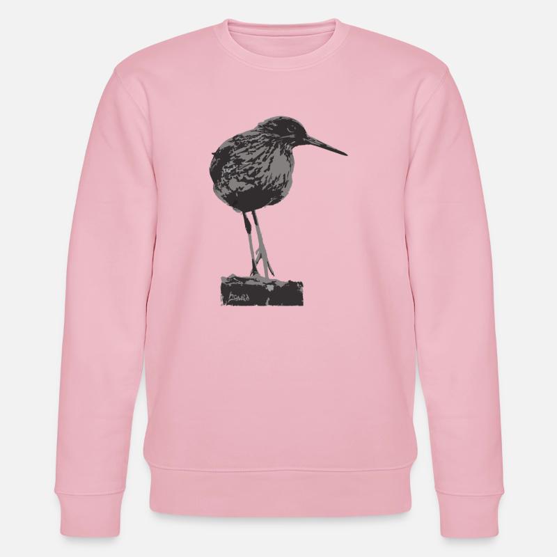 Rotschenkel - Monochrome Vogel Silhouette - Stanley/Stella Unisex Bio-Sweatshirt CHANGER  - Hellrosa