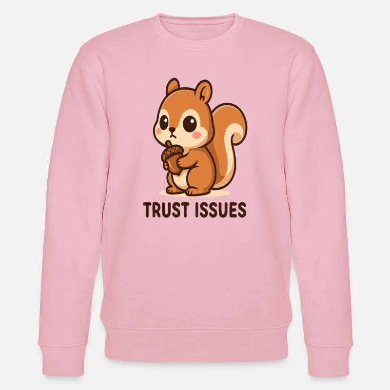 Eichhörnchen mit Trust Issues - Stanley/Stella Unisex Bio-Sweatshirt CHANGER  - Hellrosa