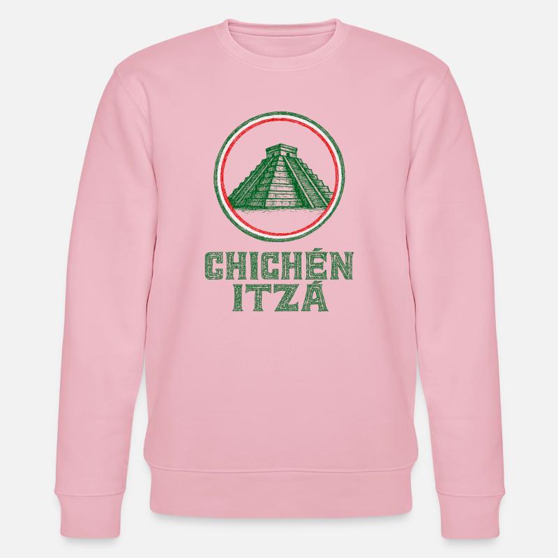 Chichén Itzá Tempel Flagge Mexiko - Stanley/Stella Unisex Bio-Sweatshirt CHANGER  - Hellrosa
