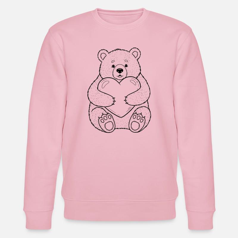Teddybär mit Herz – kuschelige Liebe - Stanley/Stella Unisex Bio-Sweatshirt CHANGER - Hellrosa