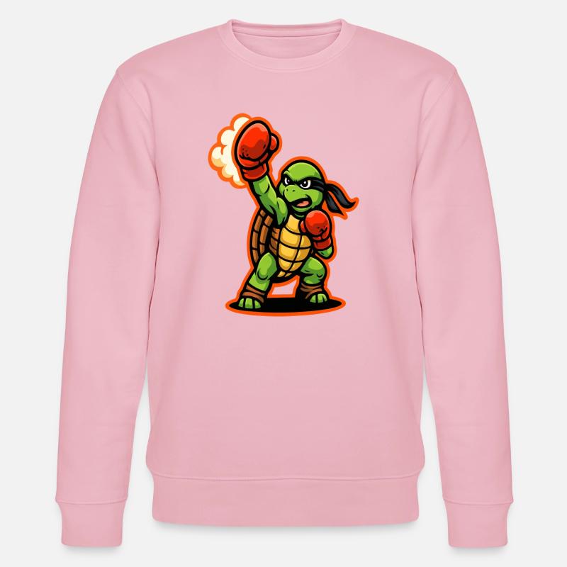 Boxing Turtle Fighter Power Punch Maskottchen - Stanley/Stella Unisex Bio-Sweatshirt CHANGER  - Hellrosa