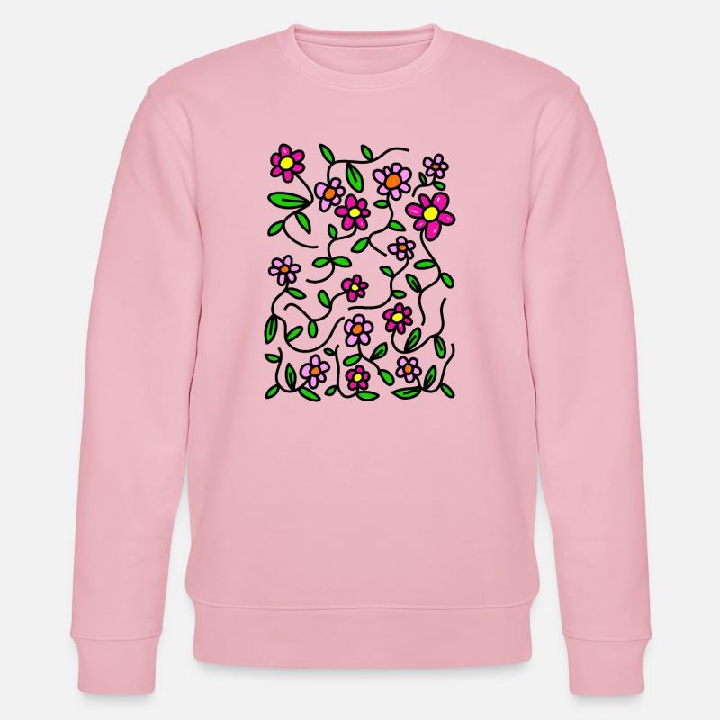 Rosa blühende Doodle-Gänseblümchen - Stanley/Stella Unisex Bio-Sweatshirt CHANGER  - Hellrosa