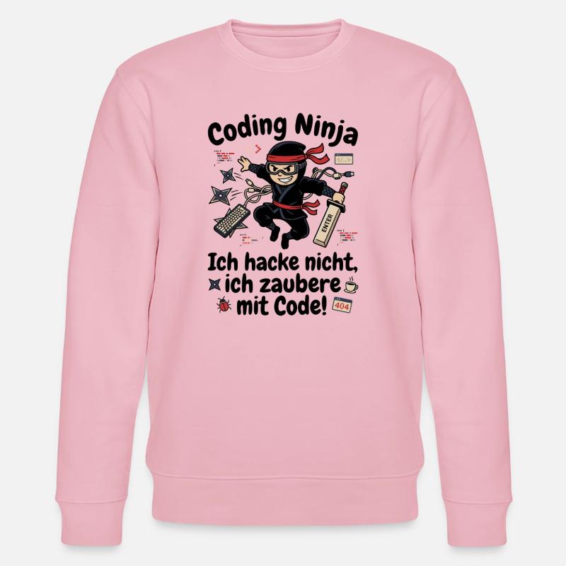 Coder Ninja Programmierer Humor - Stanley/Stella Unisex Bio-Sweatshirt CHANGER  - Hellrosa