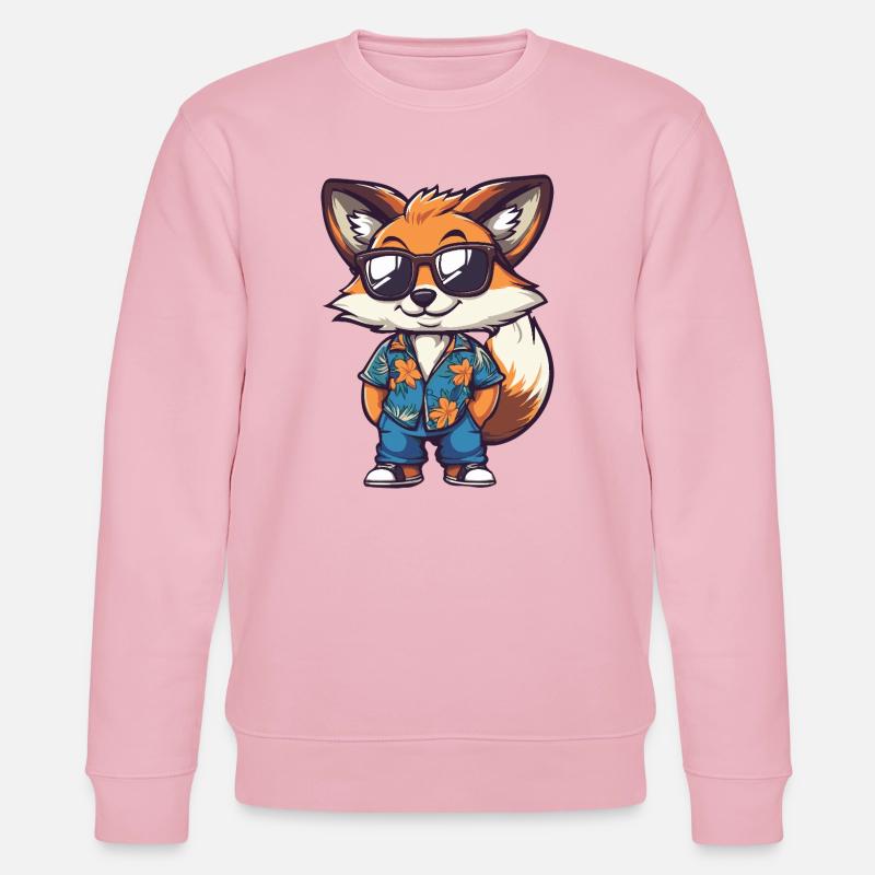 Fuchs Comic Urlaub - Stanley/Stella Unisex Bio-Sweatshirt CHANGER  - Hellrosa