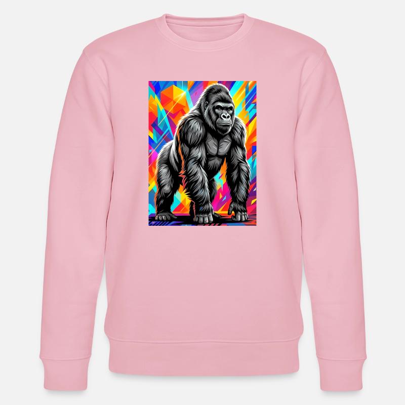 Gorilla - Stanley/Stella Unisex Bio-Sweatshirt CHANGER  - Hellrosa