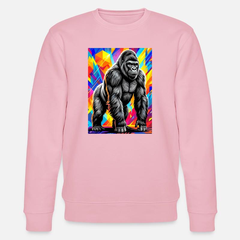 Gorilla - Stanley/Stella Unisex Bio-Sweatshirt CHANGER  - Hellrosa