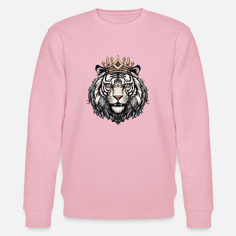 Tiger Krone Tier - Stanley/Stella Unisex Bio-Sweatshirt CHANGER  - Hellrosa