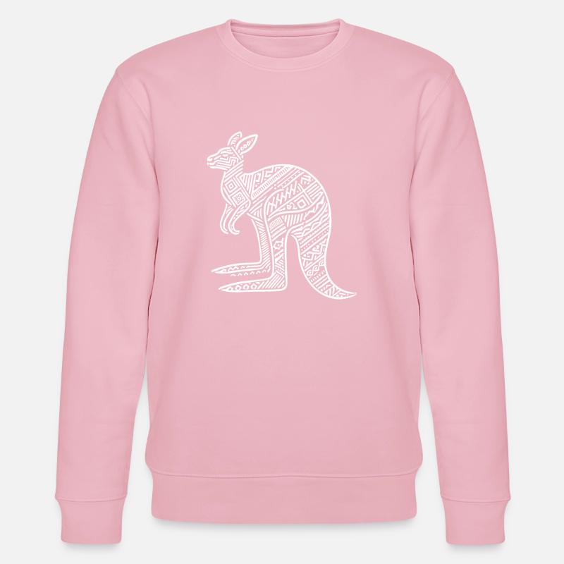 Kangaroo with tribal pattern - Stanley/Stella CHANGER Unisex Organic Sweatshirt - cotton pink