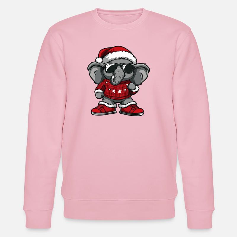 Éléphant Noël Cool Noël - Sweat bio CHANGER Stanley/Stella Unisexe - rose pâle