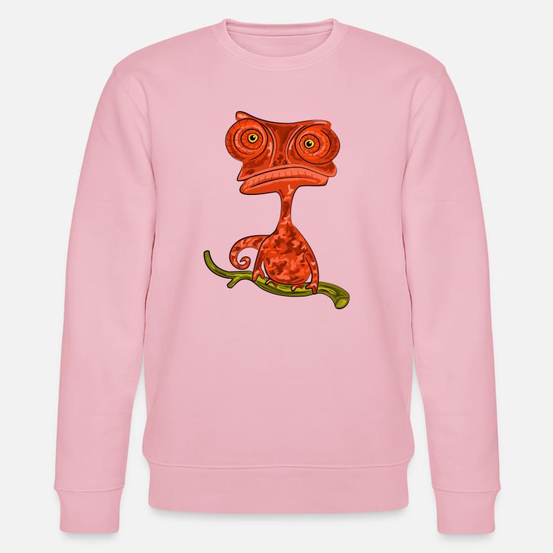 Chamaeleon Exotisch Geschenkidee - Stanley/Stella Unisex Bio-Sweatshirt CHANGER  - Hellrosa