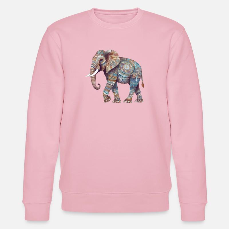 Bunter Mandala Elefant - Stanley/Stella Unisex Bio-Sweatshirt CHANGER  - Hellrosa