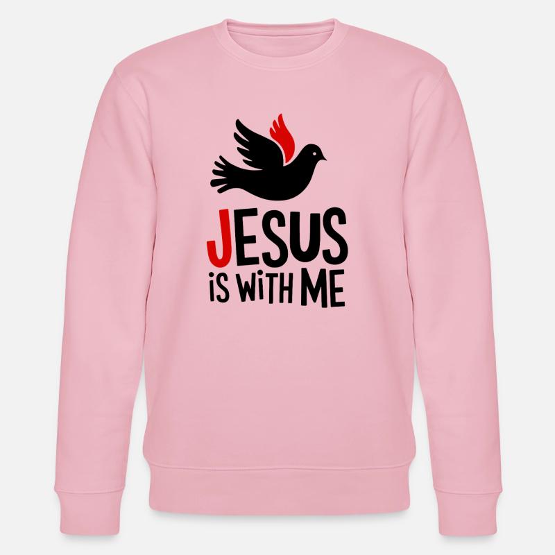 Jesus is with me - Stanley/Stella Unisex Bio-Sweatshirt CHANGER - Hellrosa