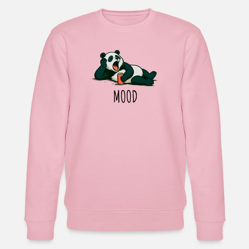 Entspannter Panda mit Drink Design - Stanley/Stella Unisex Bio-Sweatshirt CHANGER  - Hellrosa