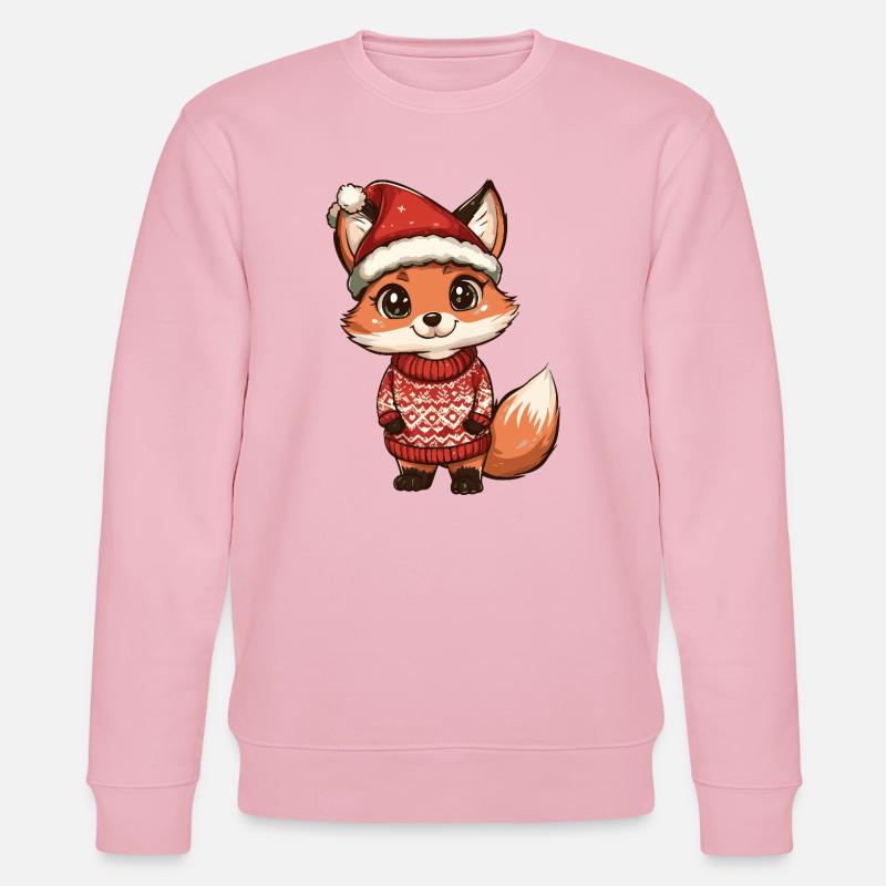 Fuchs Weihnachten - Stanley/Stella Unisex Bio-Sweatshirt CHANGER  - Hellrosa