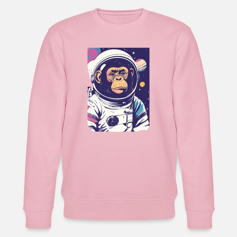 Chimpanzé astronaute dans l’espace - Sweat bio CHANGER Stanley/Stella Unisexe - rose pâle