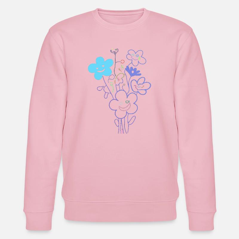 Fröhliche Blumen mit Neonlinien - Stanley/Stella Unisex Bio-Sweatshirt CHANGER  - Hellrosa