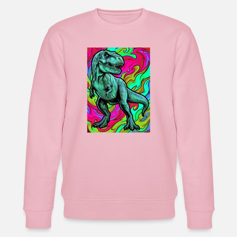 Dinosaurier - Stanley/Stella Unisex Bio-Sweatshirt CHANGER  - Hellrosa