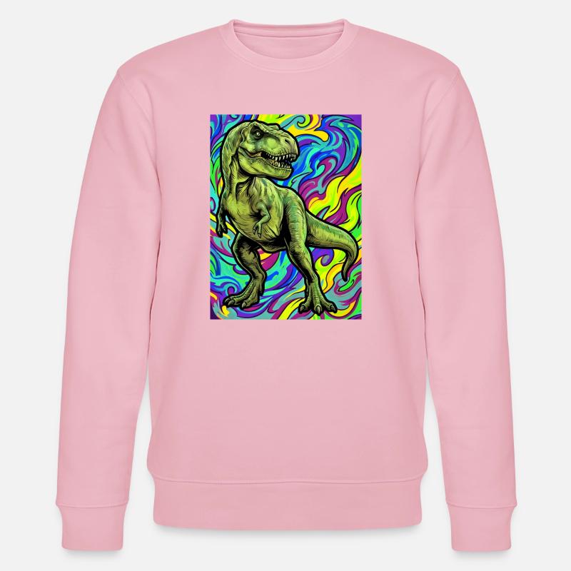 Dinosaurier - Stanley/Stella Unisex Bio-Sweatshirt CHANGER  - Hellrosa