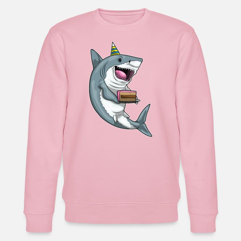 Gâteau d’anniversaire requin - Sweat bio CHANGER Stanley/Stella Unisexe - rose pâle