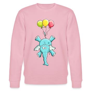 Elephant avec des ballons - Sweat bio CHANGER Stanley/Stella Unisexe - rose pâle - Devant - Jaron (178cm) & Liana (172cm)
