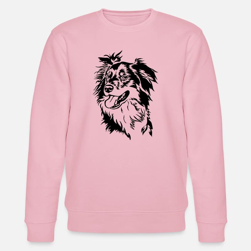 Tête de Border Collie - Sweat bio CHANGER Stanley/Stella Unisexe - rose pâle