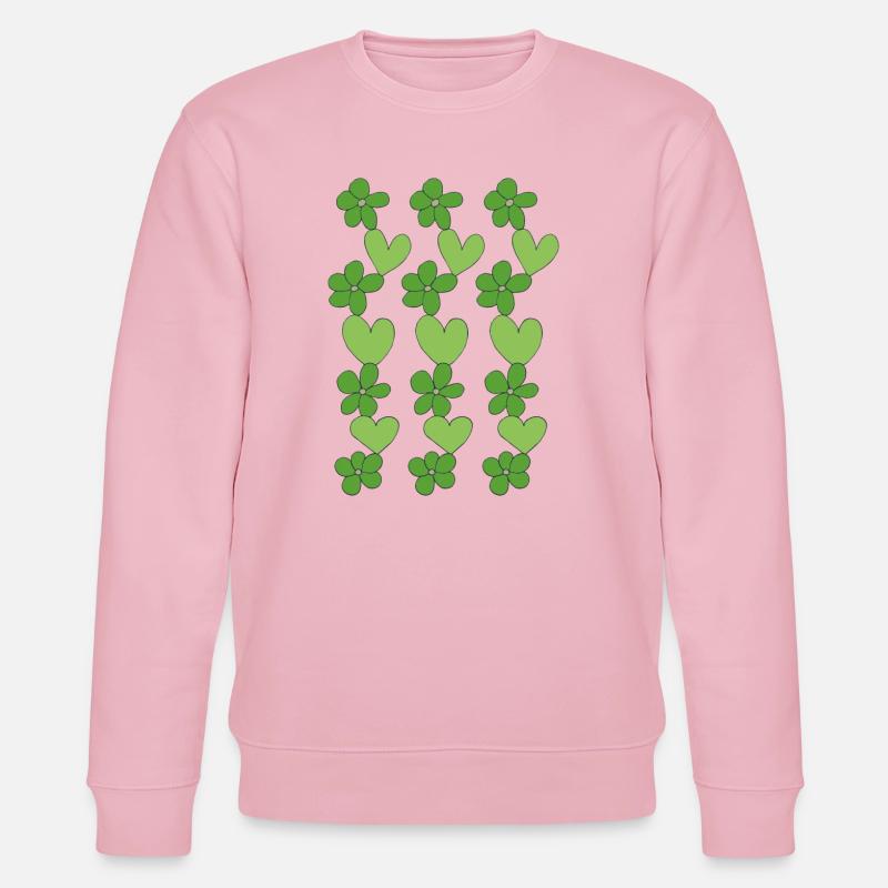 cœurs fleurs vert - Sweat bio CHANGER Stanley/Stella Unisexe - rose pâle